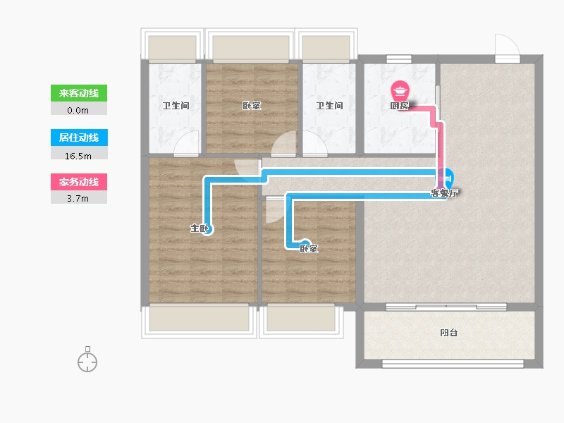 江苏省-苏州市-中国铁建·花语澜苑-92.00-户型库-动静线