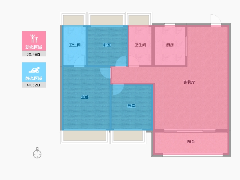 江苏省-苏州市-中国铁建·花语澜苑-92.00-户型库-动静分区