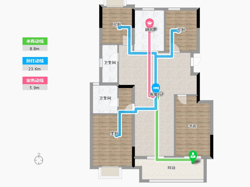 四川省-成都市-绿城明月蘭庭-123.87-户型库-动静线