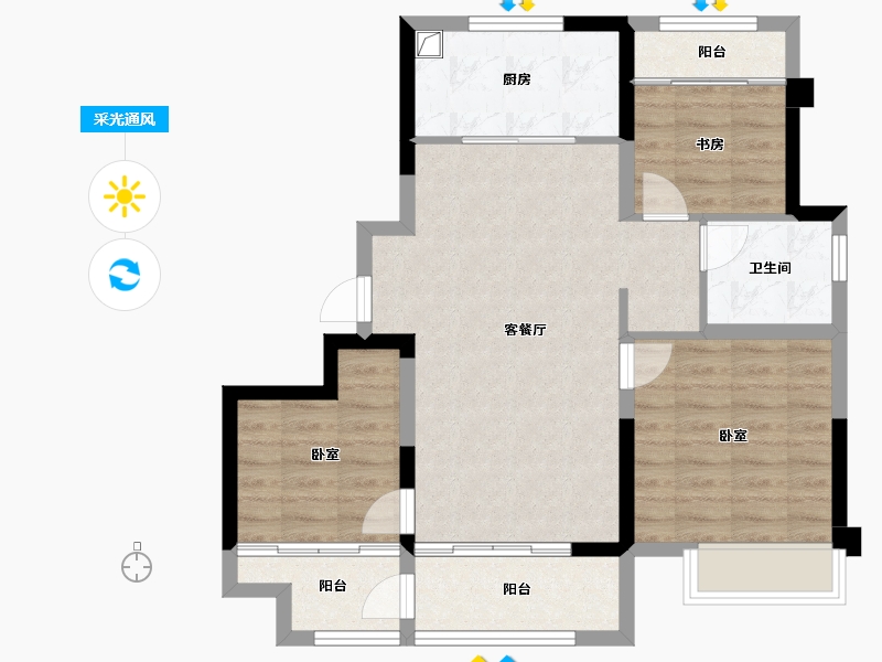 山东省-济南市-市中国岳城-76.81-户型库-采光通风