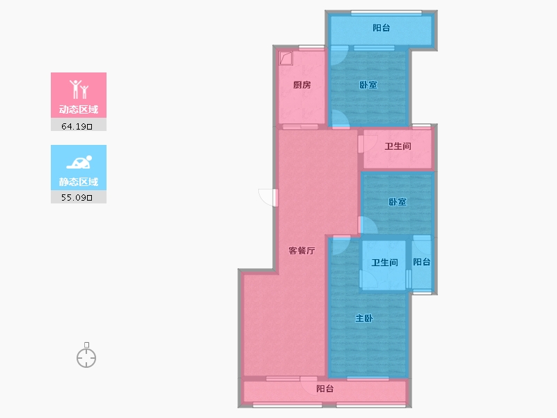 山东省-枣庄市-瑞源佳苑-104.22-户型库-动静分区