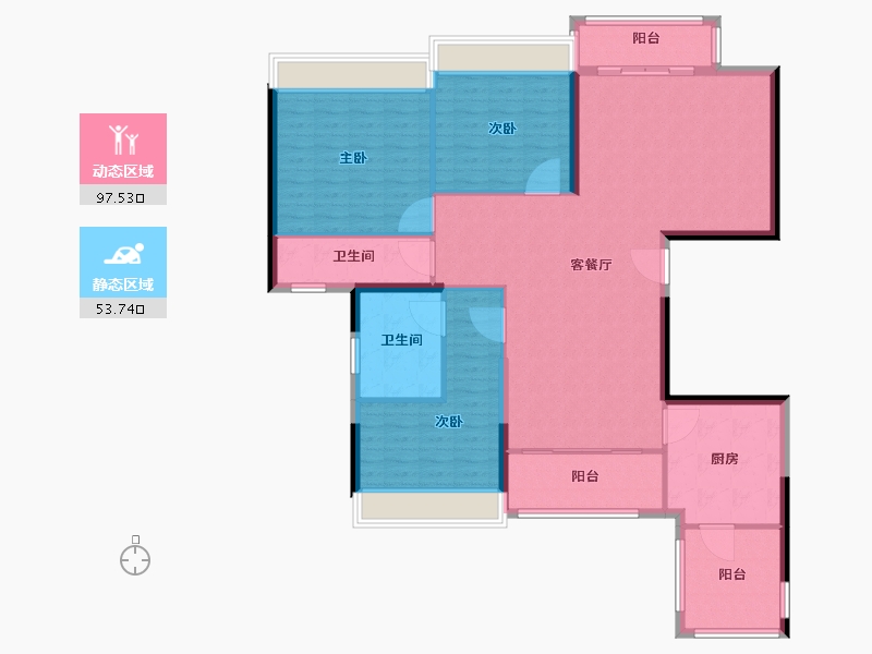 广东省-广州市-珠江颐德公馆-138.40-户型库-动静分区