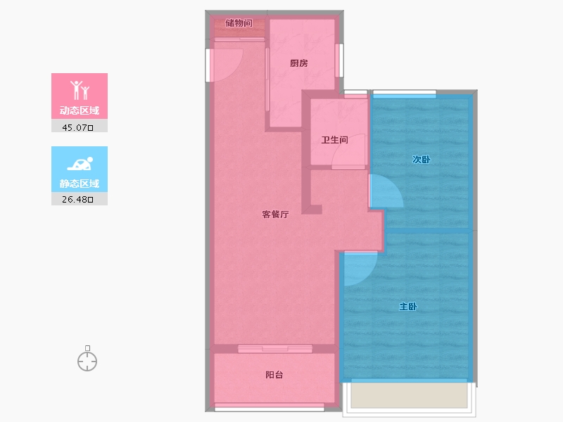 浙江省-杭州市-澳海百合云泽赋-64.00-户型库-动静分区