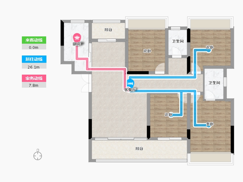 贵州省-遵义市-鸿城印象-120.89-户型库-动静线