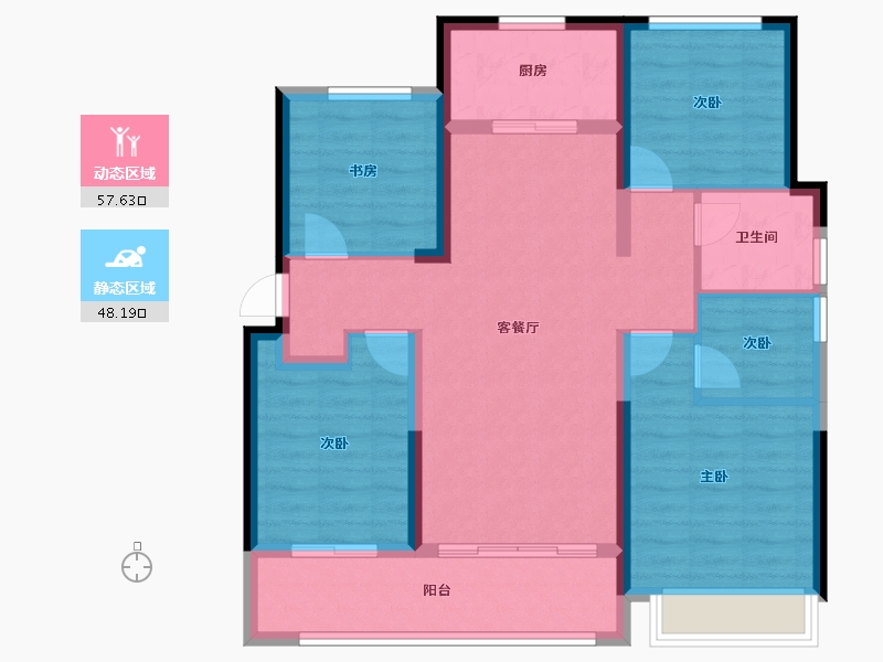 浙江省-绍兴市-元垄美好之城-94.40-户型库-动静分区