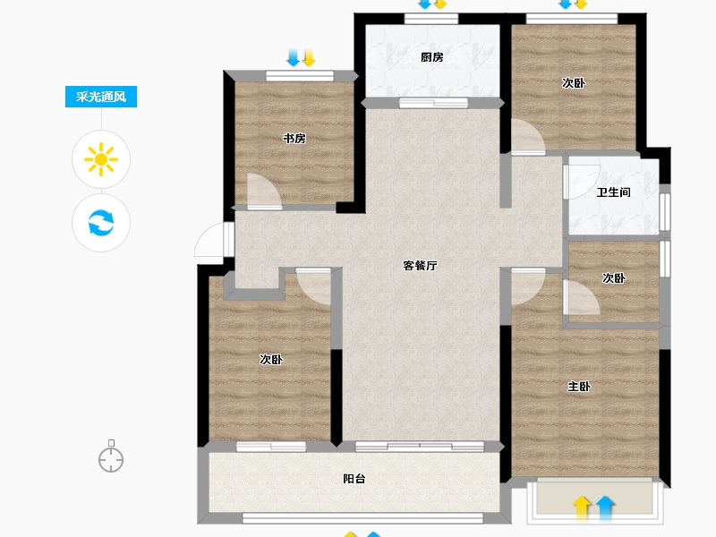 浙江省-绍兴市-元垄美好之城-94.40-户型库-采光通风