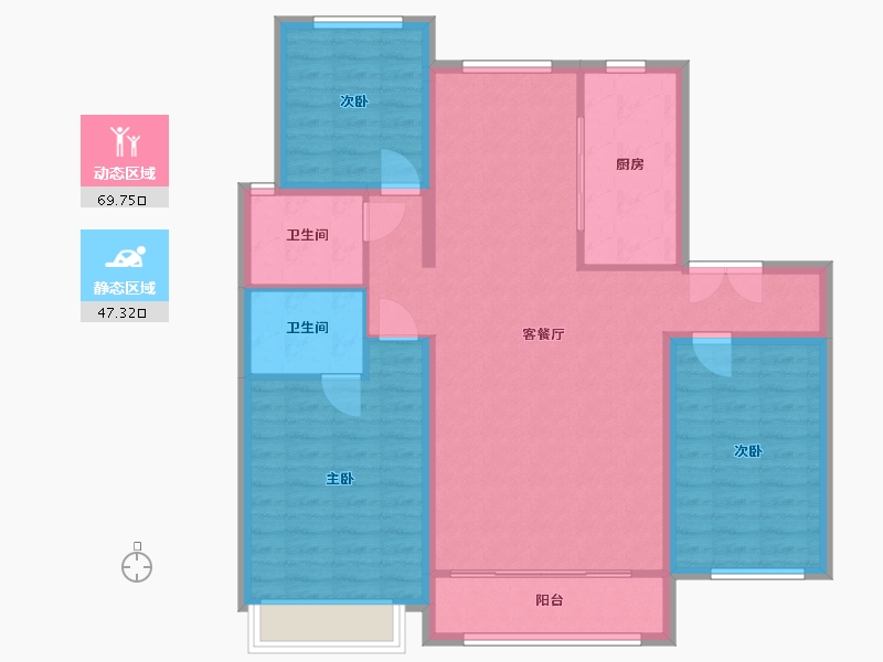 宁夏回族自治区-吴忠市-金水名都-110.40-户型库-动静分区