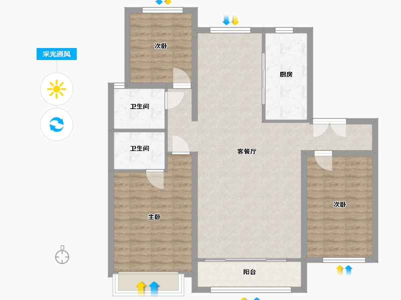 宁夏回族自治区-吴忠市-金水名都-110.40-户型库-采光通风