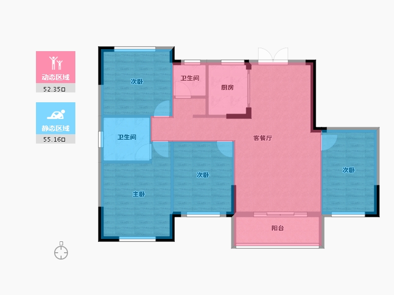 湖北省-宜昌市-康居●阳光城-97.82-户型库-动静分区