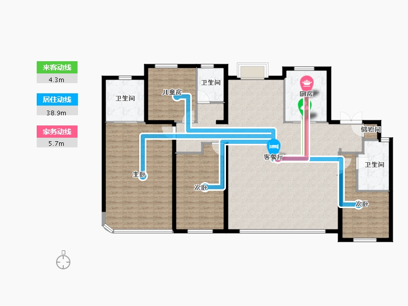 福建省-厦门市-湿地公园TOD璞瑞-158.40-户型库-动静线