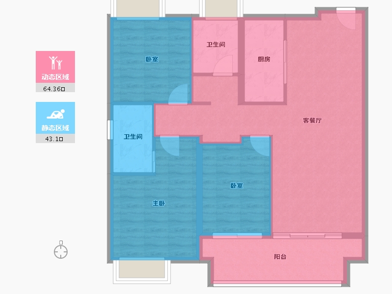 江西省-上饶市-湖城春晓-97.60-户型库-动静分区