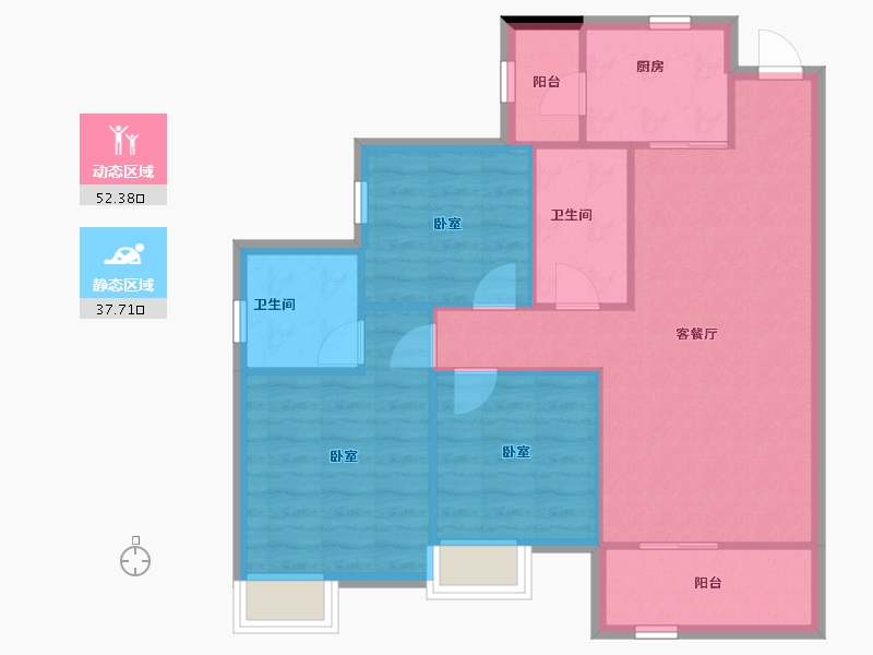 四川省-成都市-凤栖南庭-81.77-户型库-动静分区