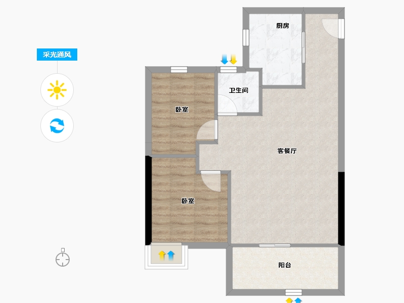 江苏省-南京市-美都·星屿熹-65.48-户型库-采光通风