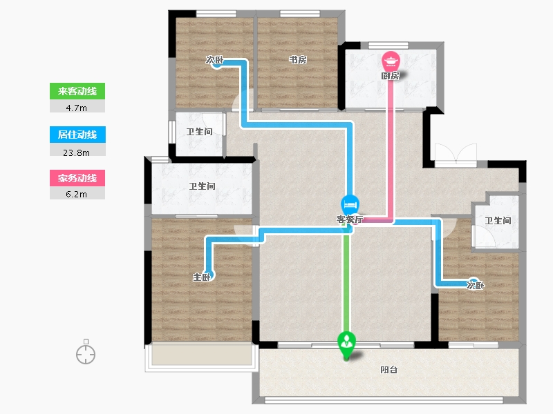 陕西省-西安市-华润置地港悦城-138.25-户型库-动静线