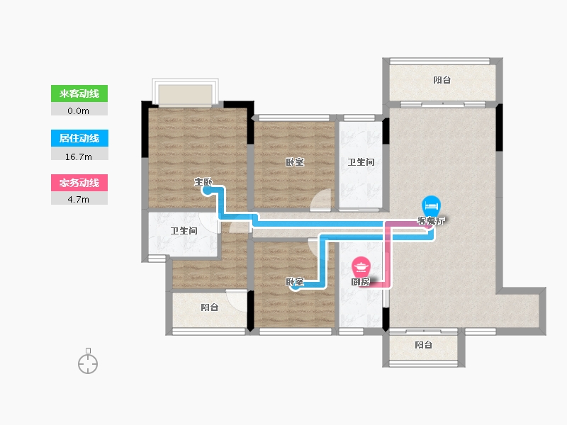 四川省-成都市-川网国际花园-105.96-户型库-动静线