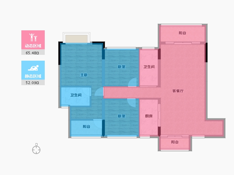 四川省-成都市-川网国际花园-105.96-户型库-动静分区