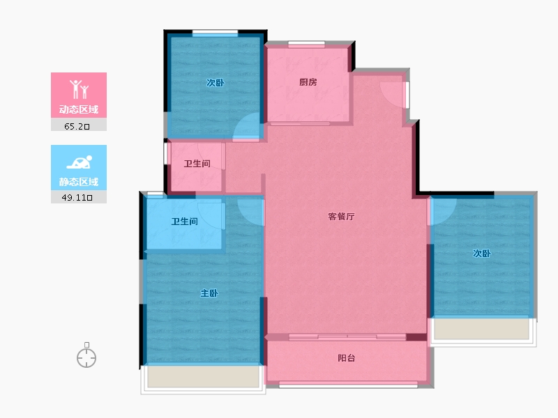 上海-上海市-豪成海悦澜庭-104.00-户型库-动静分区