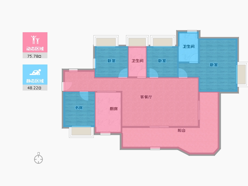 广东省-东莞市-滨海润府-113.77-户型库-动静分区