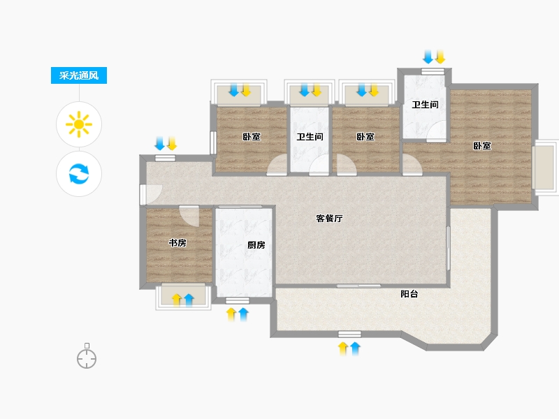 广东省-东莞市-滨海润府-113.77-户型库-采光通风