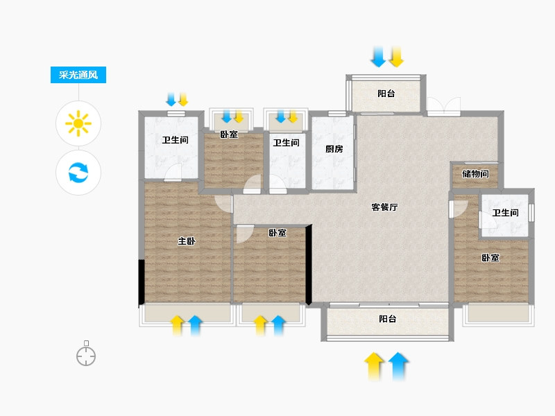 四川省-成都市-招商新川臻境-135.01-户型库-采光通风