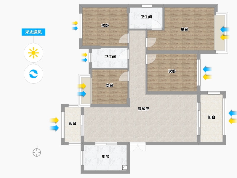 湖南省-衡阳市-锦绣兰亭-108.80-户型库-采光通风