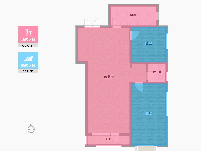 新疆维吾尔自治区-乌鲁木齐市-中建·玖悦-83.22-户型库-动静分区