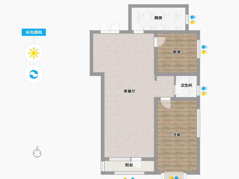 新疆维吾尔自治区-乌鲁木齐市-中建·玖悦-83.22-户型库-采光通风