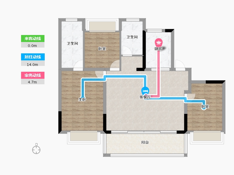 江苏省-苏州市-中国铁建·花语天辰-97.60-户型库-动静线