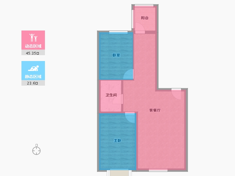 山东省-烟台市-金晖水清木华-61.82-户型库-动静分区