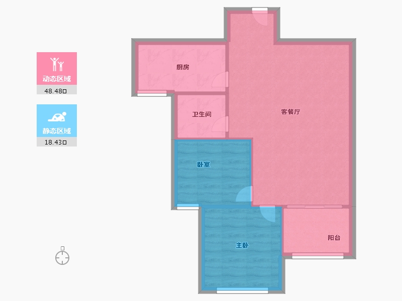 河南省-安阳市-广厦书香九里-60.80-户型库-动静分区