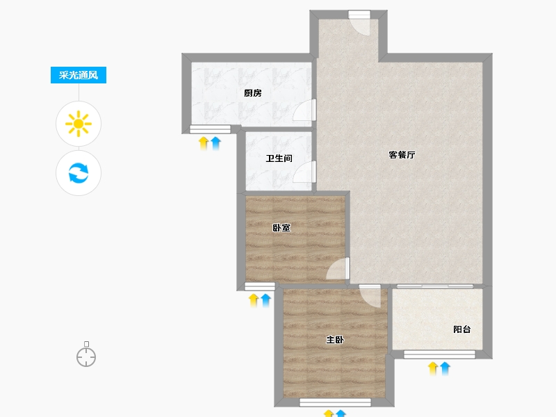 河南省-安阳市-广厦书香九里-60.80-户型库-采光通风