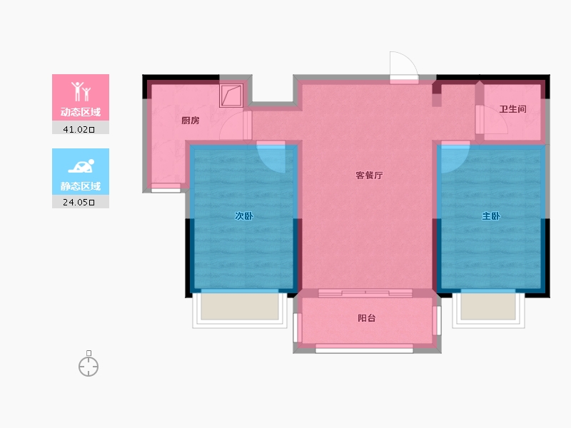 陕西省-榆林市-巨威金水熙岸-56.63-户型库-动静分区