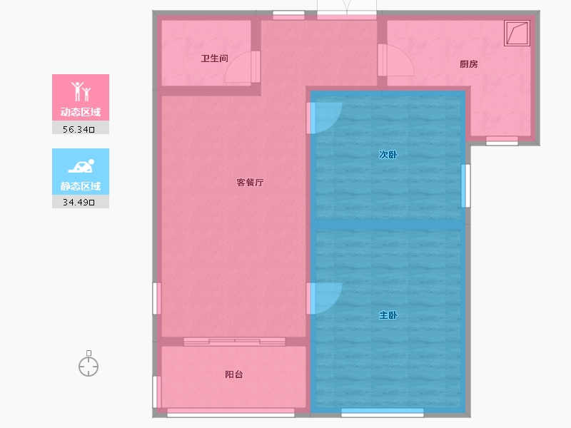 陕西省-商洛市-柳林春晓-80.80-户型库-动静分区