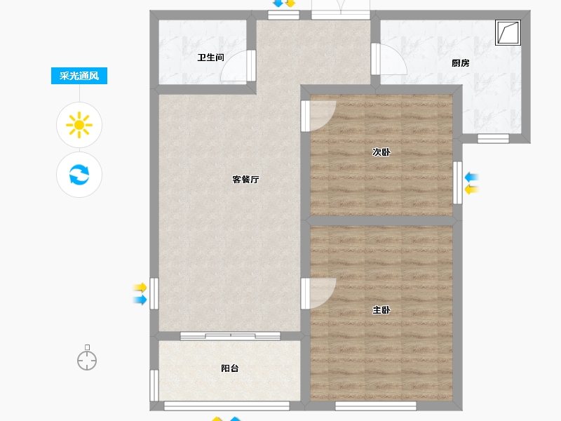 陕西省-商洛市-柳林春晓-80.80-户型库-采光通风