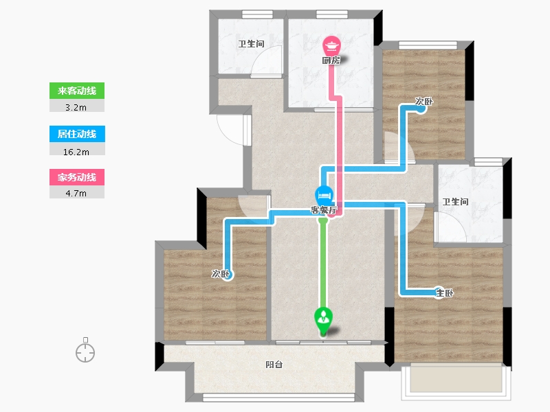 浙江省-湖州市-房总东茂府-76.00-户型库-动静线