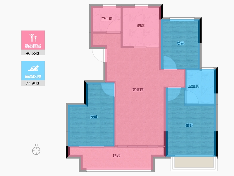 浙江省-湖州市-房总东茂府-76.00-户型库-动静分区