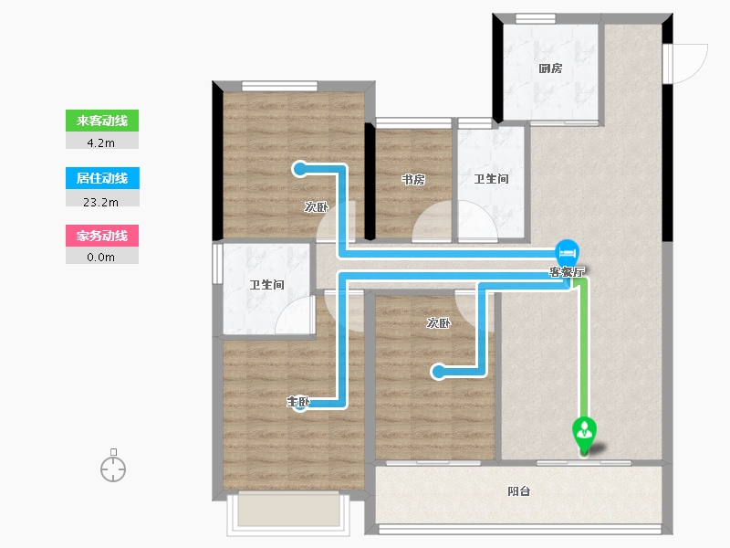 浙江省-杭州市-滨江大家招商锦翠金宸府-100.00-户型库-动静线