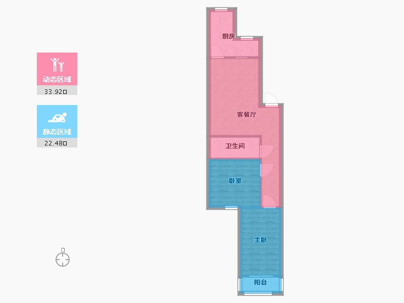 北京-北京市-安翔里-60.80-户型库-动静分区