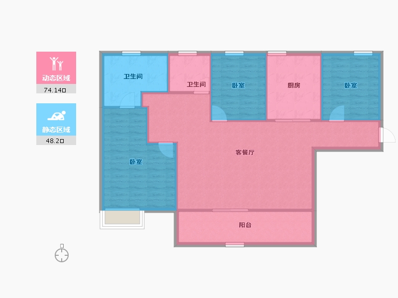 甘肃省-兰州市-万科水晶城-112.68-户型库-动静分区