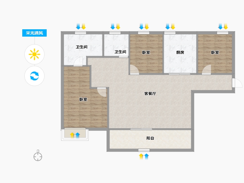 甘肃省-兰州市-万科水晶城-112.68-户型库-采光通风