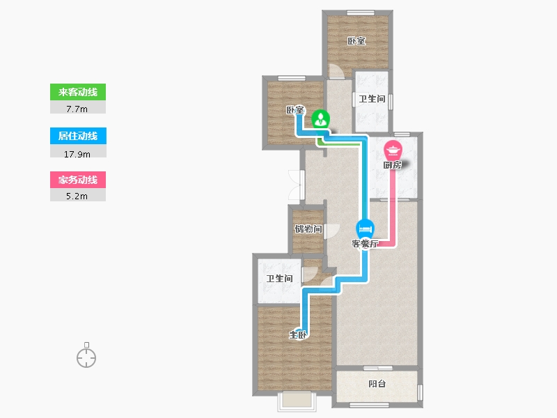 上海-上海市-新湖明珠城-118.98-户型库-动静线