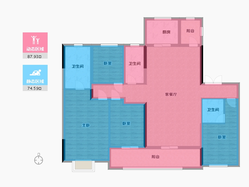 湖南省-长沙市-龙湖江与城-146.20-户型库-动静分区