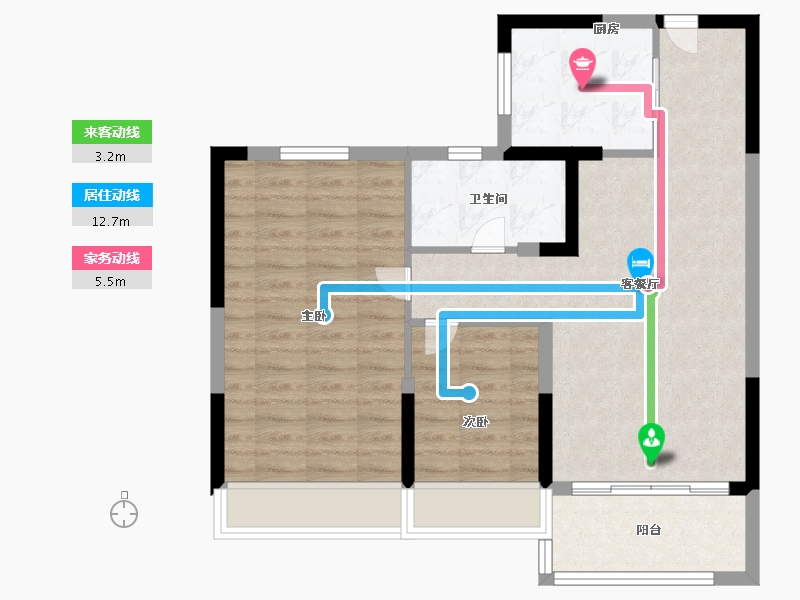 江苏省-镇江市-碧桂园凤凰城-75.00-户型库-动静线