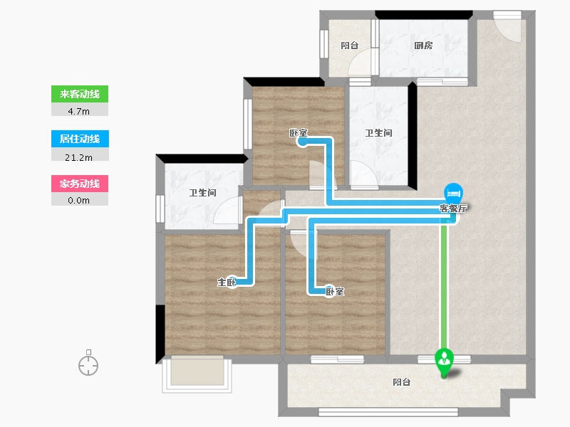 贵州省-遵义市-阳光城溪山悦-87.93-户型库-动静线