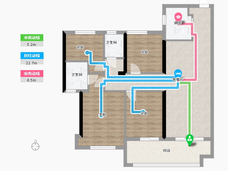 福建省-泉州市-隆恩悦城-86.40-户型库-动静线