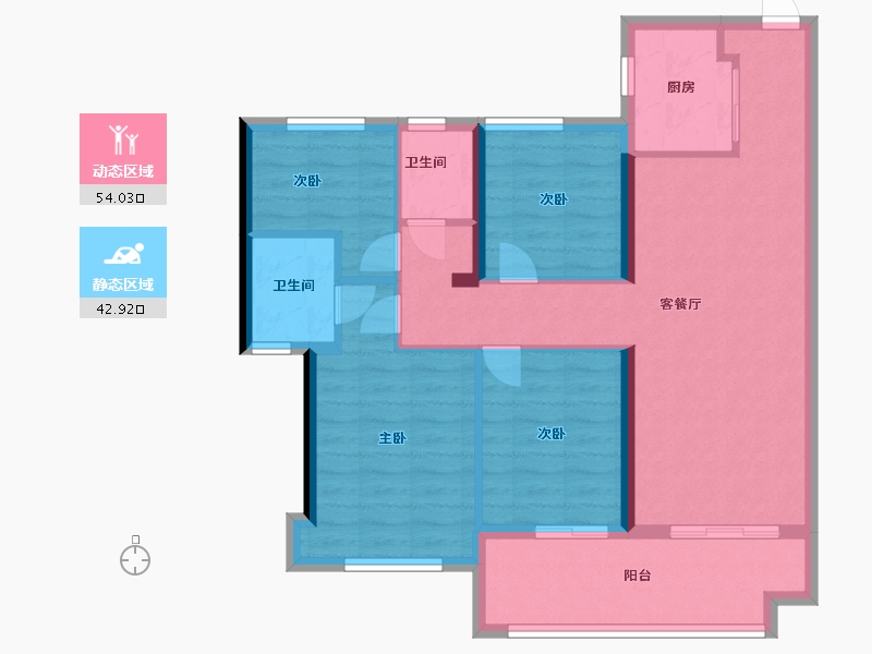 福建省-泉州市-隆恩悦城-86.40-户型库-动静分区