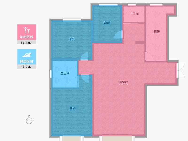 新疆维吾尔自治区-乌鲁木齐市-中建·玖悦-94.00-户型库-动静分区