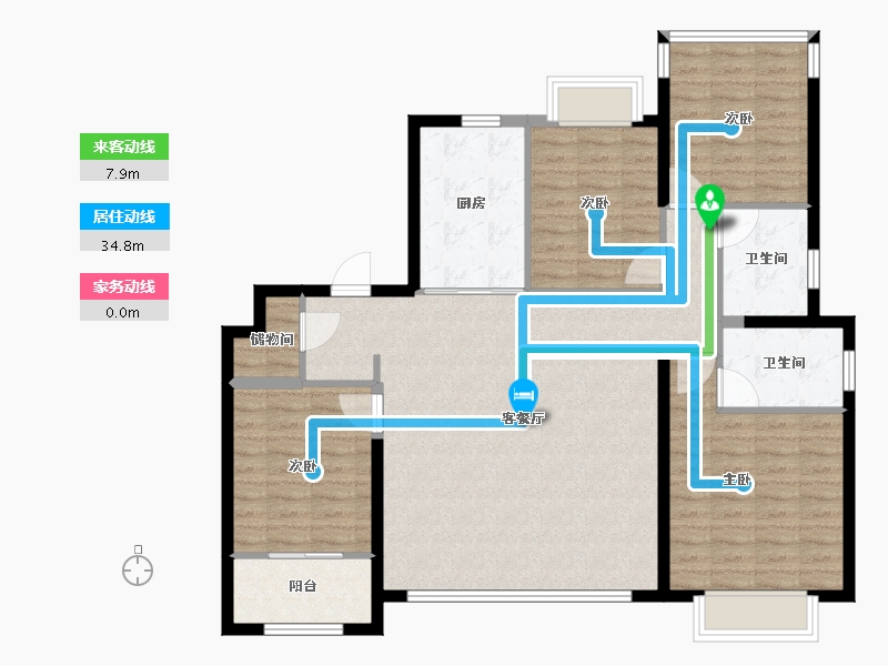 福建省-厦门市-湿地公园TOD璞瑞-114.00-户型库-动静线