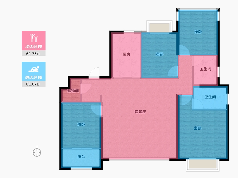 福建省-厦门市-湿地公园TOD璞瑞-114.00-户型库-动静分区