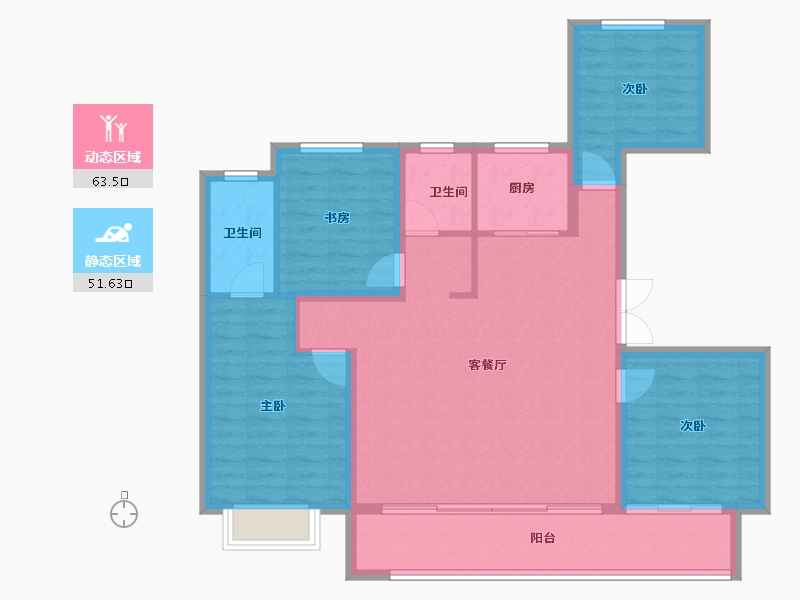 山西省-阳泉市-亿博天玺-104.14-户型库-动静分区